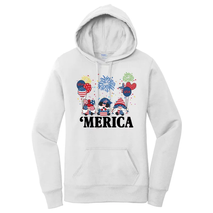 Merica Gnome 4th Of July Celebration Women's Pullover Hoodie