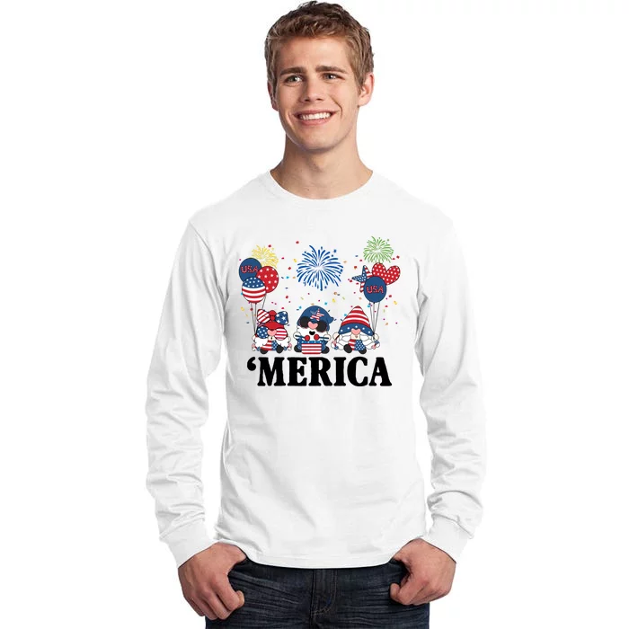 Merica Gnome 4th Of July Celebration Tall Long Sleeve T-Shirt