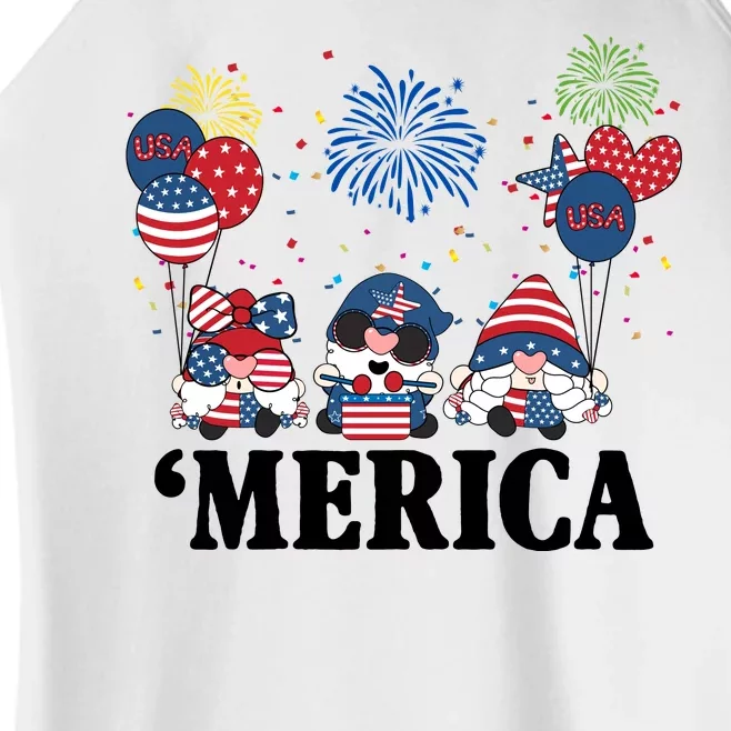 Merica Gnome 4th Of July Celebration Women’s Perfect Tri Rocker Tank