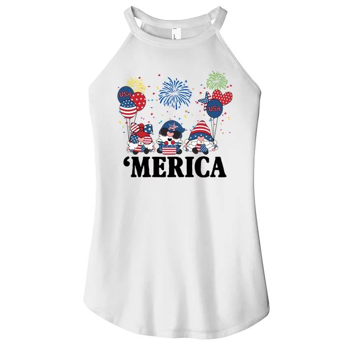 Merica Gnome 4th Of July Celebration Women’s Perfect Tri Rocker Tank