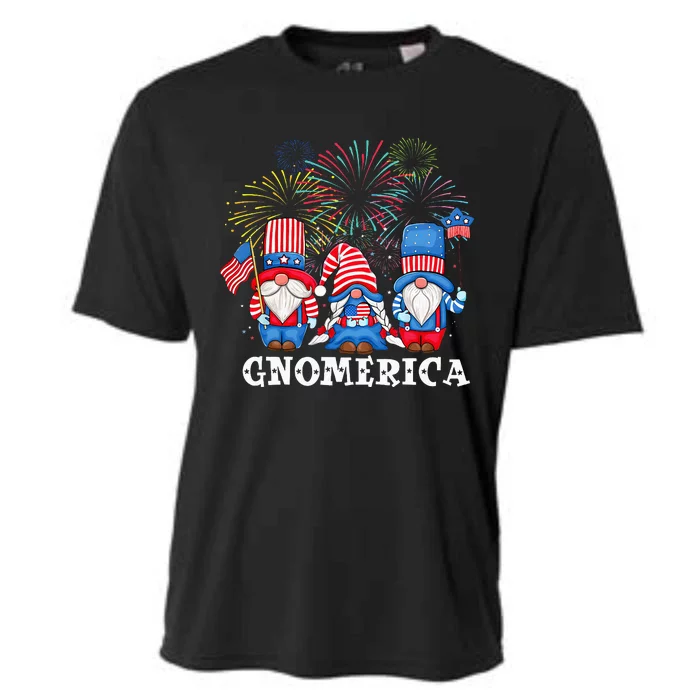 Merica Gnome 4th Of July Funny Patriotic Gnomes American USA Cooling Performance Crew T-Shirt