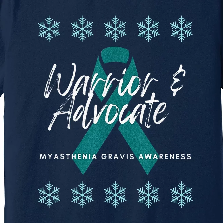 Myasthenia Gravis Awareness Teal Ribbon Warrior Advocate Premium T-Shirt