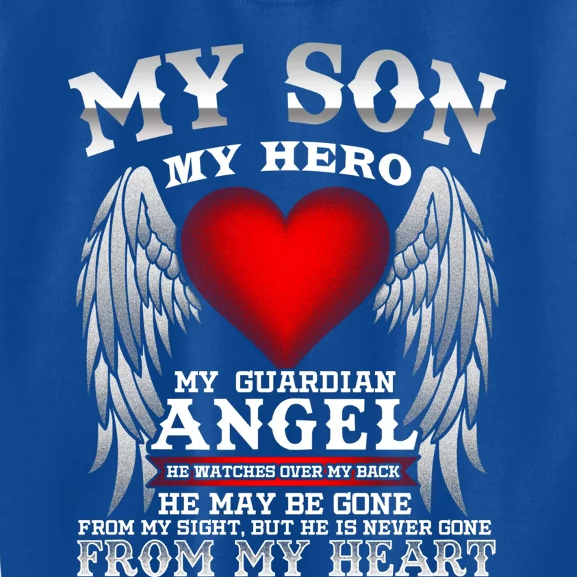 My Guardian Angel Son! Repass In Remembrance Gift Kids Sweatshirt