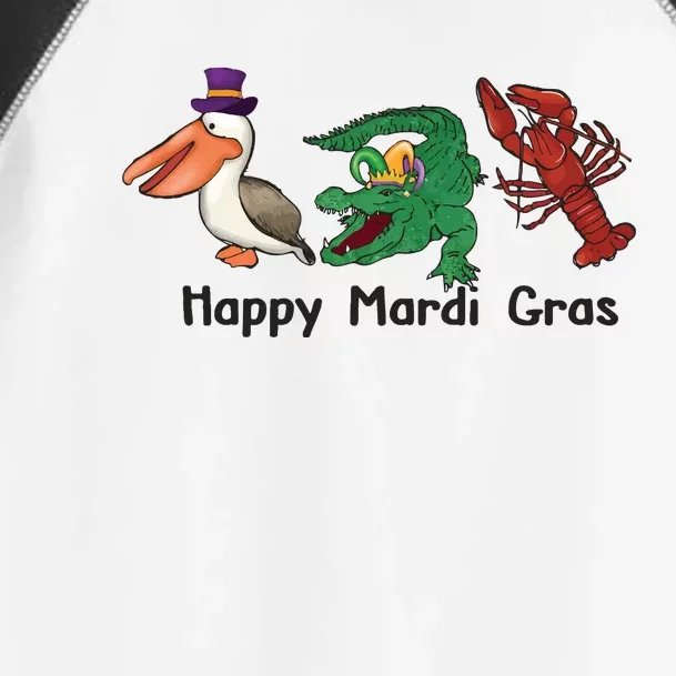 Mardi Gras Alligator Pelican Crawfish Toddler Fine Jersey T-Shirt