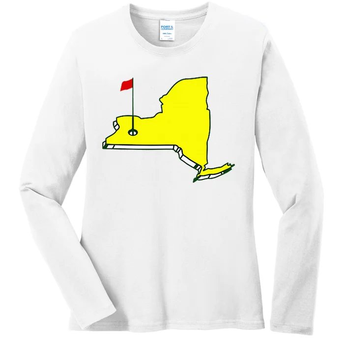 Master Golf Augusta Funny State New York Pocket Ladies Long Sleeve Shirt