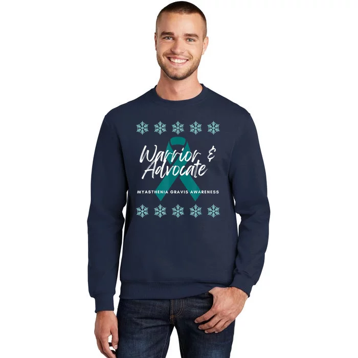 Myasthenia Gravis Awareness Teal Ribbon Warrior Advocate Tall Sweatshirt