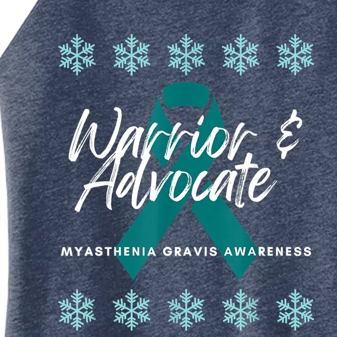 Myasthenia Gravis Awareness Teal Ribbon Warrior Advocate Women’s Perfect Tri Rocker Tank