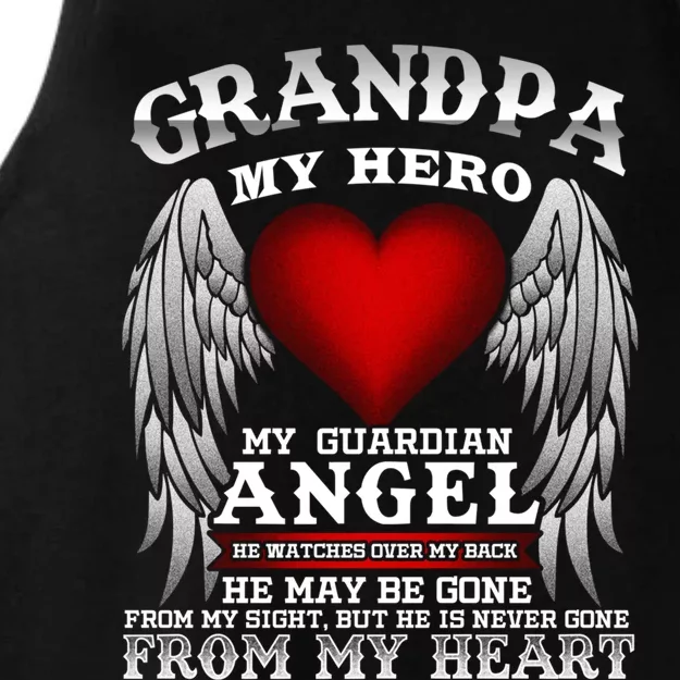 My Guardian Angel Grandpa! Repass In Remembrance Cute Gift Great Gift Ladies Tri-Blend Wicking Tank