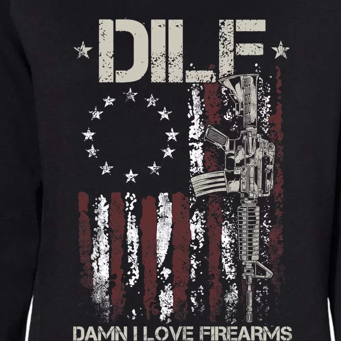 Men Gun American Flag DILF Damn I Love Firearms Womens California Wash Sweatshirt