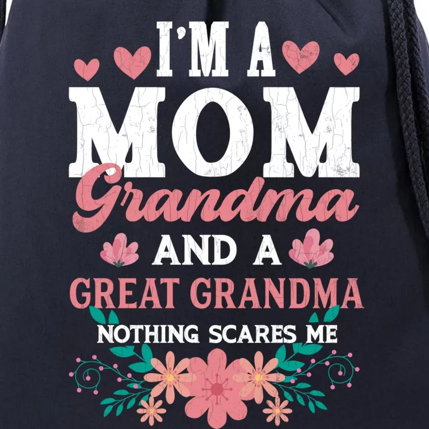 Mom Grandma And Great Grandma Fun Grandmother Nana Graphic Gift Drawstring Bag