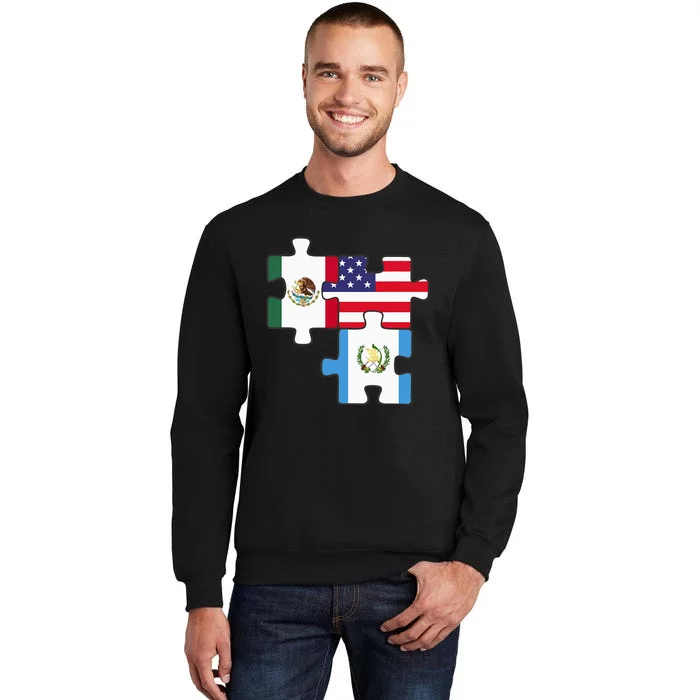 Mexico Guatemala And The USA. Puzzle Design Tall Sweatshirt