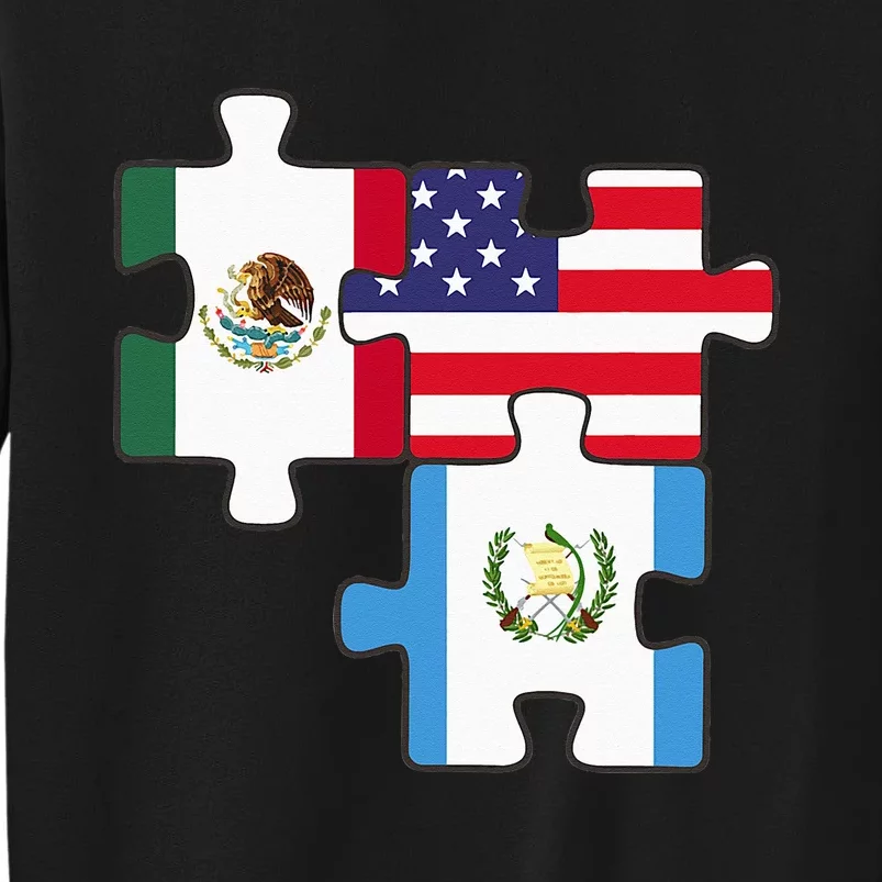 Mexico Guatemala And The USA. Puzzle Design Tall Sweatshirt