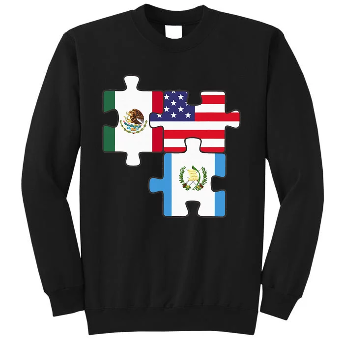 Mexico Guatemala And The USA. Puzzle Design Tall Sweatshirt