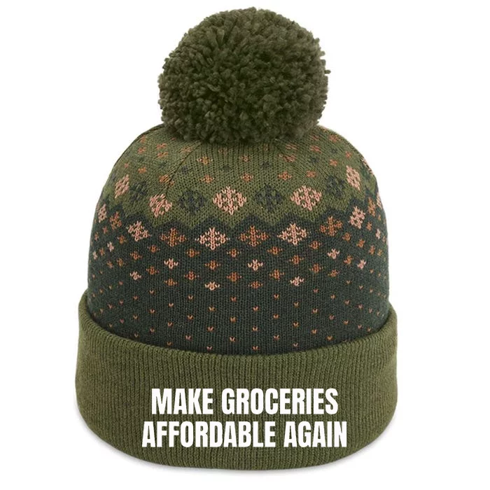 Make Groceries Affordable Again Parody Funny Inflation Trump The Baniff Cuffed Pom Beanie