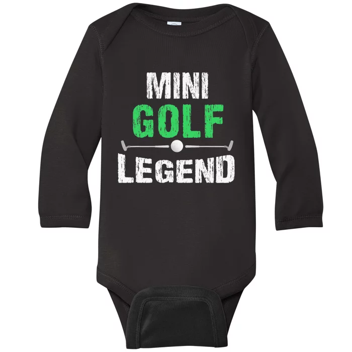 Mini Golf American Flag USA Legend Golfer Miniature Golfing Baby Long Sleeve Bodysuit