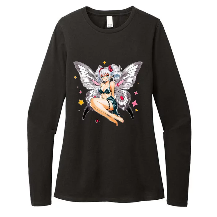 Moth Girl Anime Cute Giant Monster Kawaii Anime Womens CVC Long Sleeve Shirt