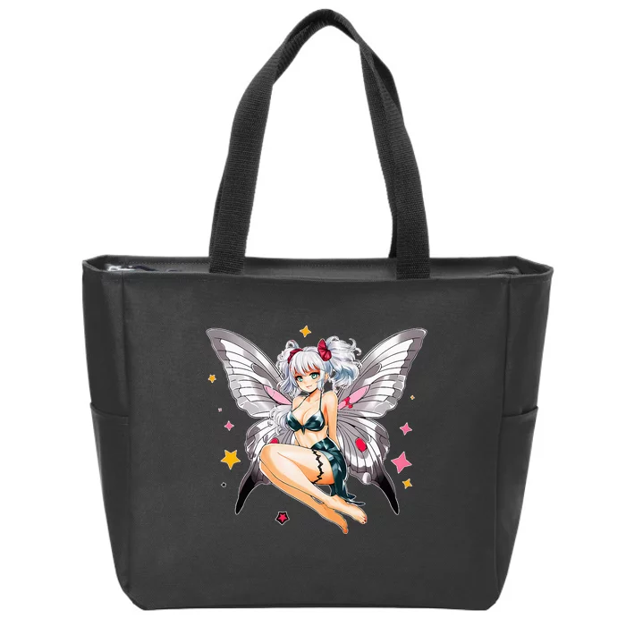 Moth Girl Anime Cute Giant Monster Kawaii Anime Zip Tote Bag