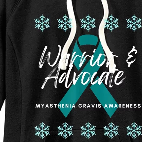 Myasthenia Gravis Awareness Teal Ribbon Warrior Advocate Women's Fleece Hoodie