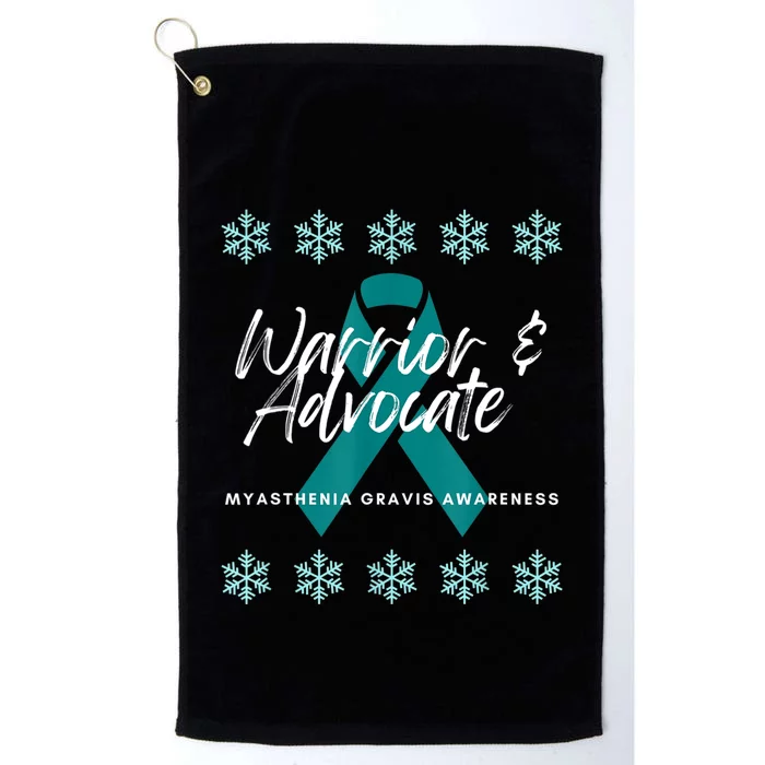 Myasthenia Gravis Awareness Teal Ribbon Warrior Advocate Platinum Collection Golf Towel