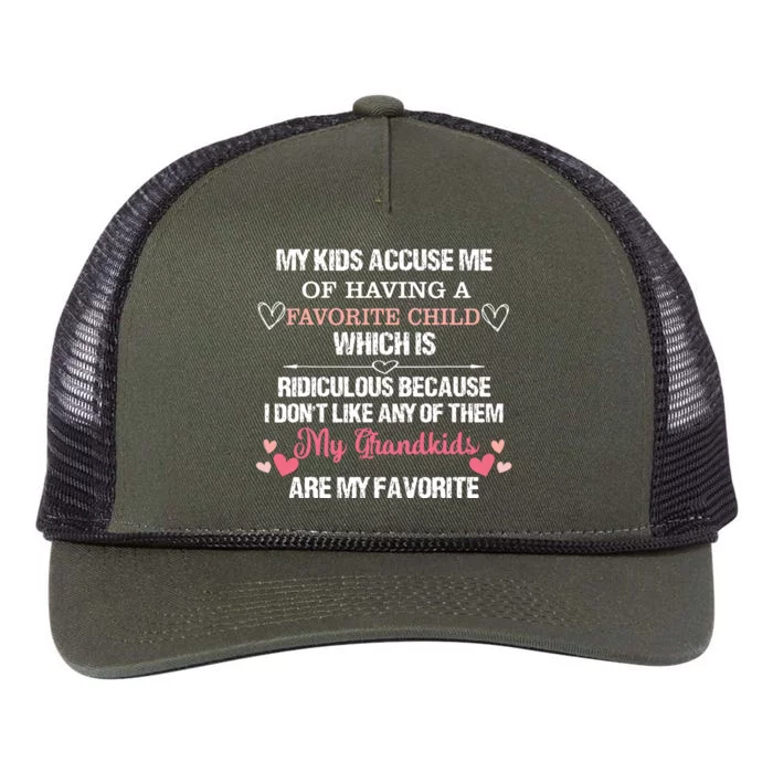 My Grandkids Are My Favorite Funny Grandma Retro Rope Trucker Hat Cap