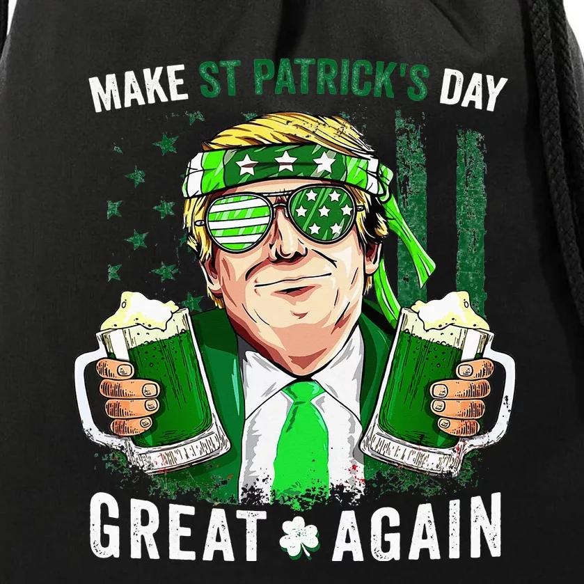 Make Great Again Leprechaun Trump Beer St Patricks Day Drawstring Bag