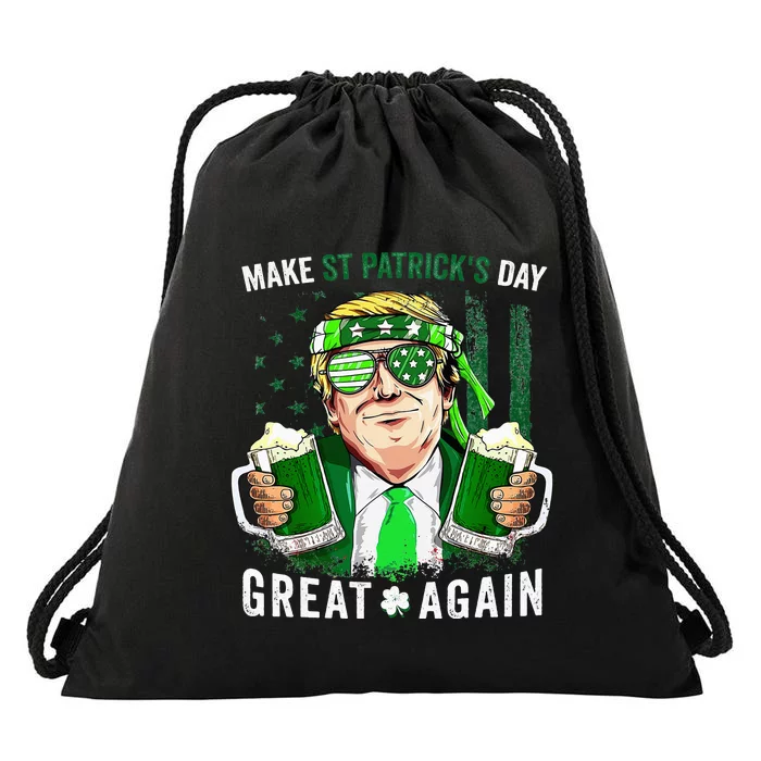 Make Great Again Leprechaun Trump Beer St Patricks Day Drawstring Bag