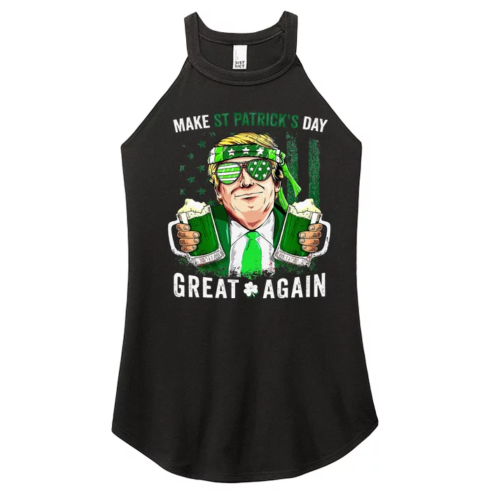 Make Great Again Leprechaun Trump Beer St Patricks Day Women’s Perfect Tri Rocker Tank