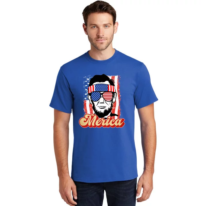 Merica Gift Ann Arbor Trump Lincoln 4th Of July Merica Cool Gift Tall T-Shirt