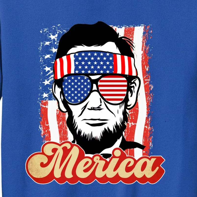 Merica Gift Ann Arbor Trump Lincoln 4th Of July Merica Cool Gift Tall Sweatshirt