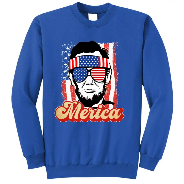 Merica Gift Ann Arbor Trump Lincoln 4th Of July Merica Cool Gift Tall Sweatshirt