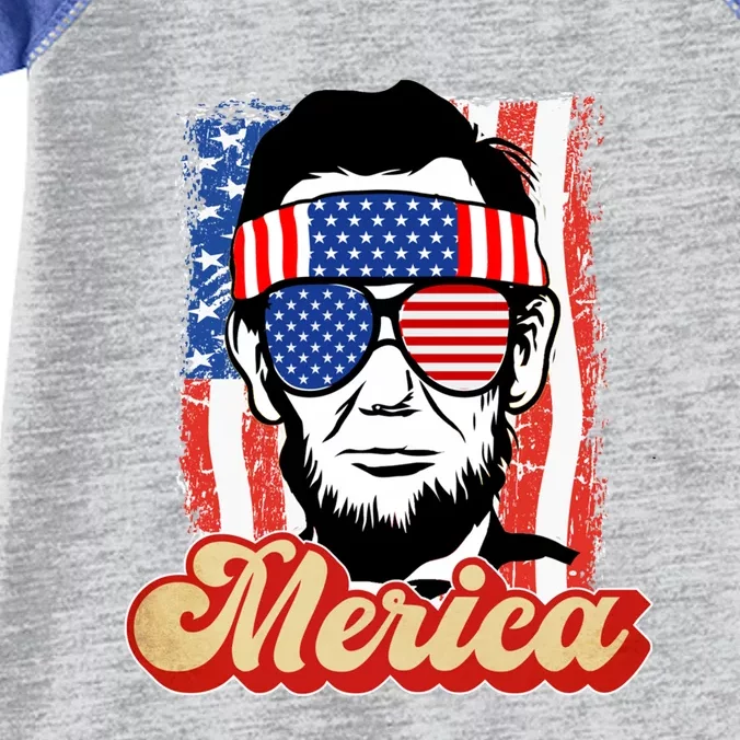 Merica Gift Ann Arbor Trump Lincoln 4th Of July Merica Cool Gift Infant Baby Jersey Bodysuit