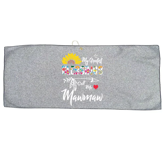 My Greatest Blessings Call Me Mawmaw Sunflower Gift Large Microfiber Waffle Golf Towel