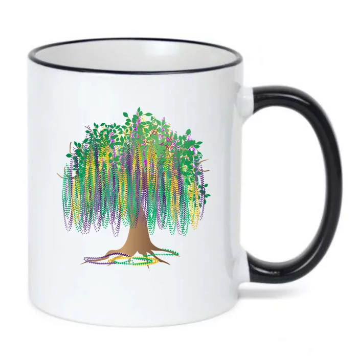 Mardi Gras Bead Tree Celebration Black Color Changing Mug