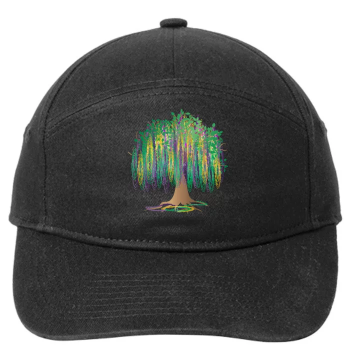 Mardi Gras Bead Tree Celebration 7-Panel Snapback Hat