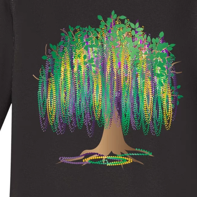 Mardi Gras Bead Tree Celebration Baby Long Sleeve Bodysuit