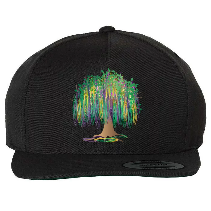 Mardi Gras Bead Tree Celebration Wool Snapback Cap