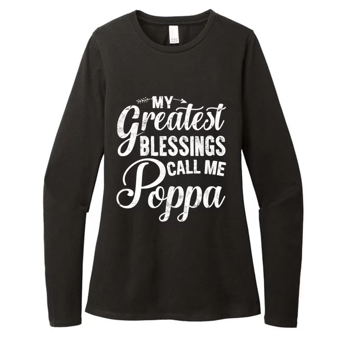 My Greatest Blessings Call Me Poppa Vintage Gift For Grandpa Cute Gift Womens CVC Long Sleeve Shirt