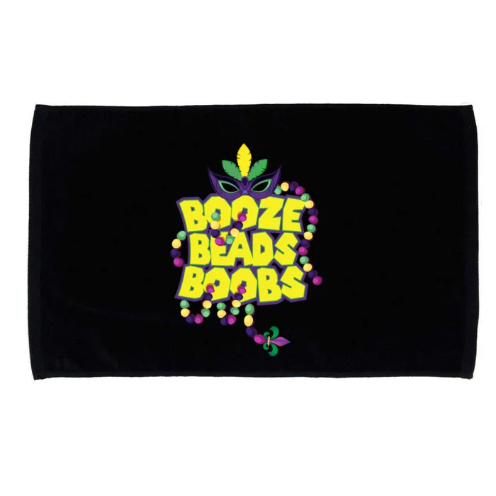 Mardi Gras Booze Beads Boobs Celebration Microfiber Hand Towel