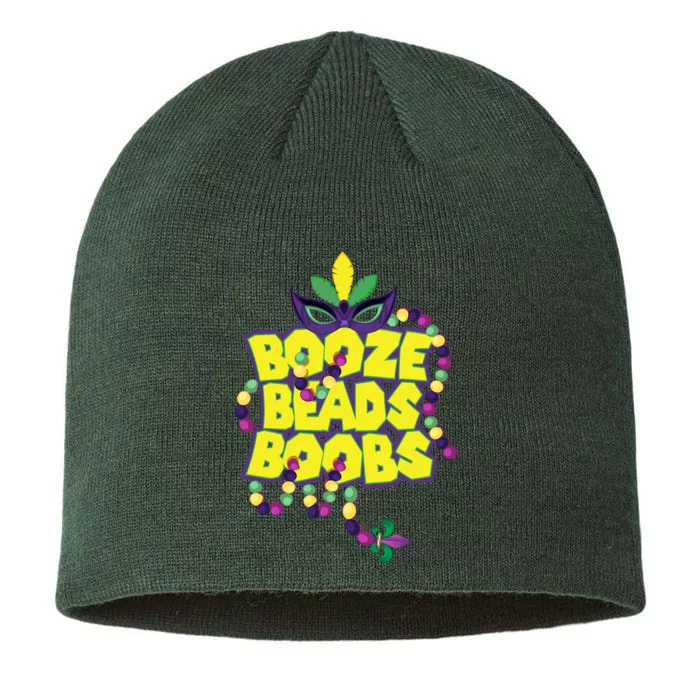 Mardi Gras Booze Beads Boobs Celebration 8 1/2in Sustainable Knit Beanie