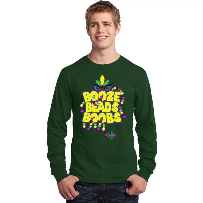 Mardi Gras Booze Beads Boobs Celebration Tall Long Sleeve T-Shirt