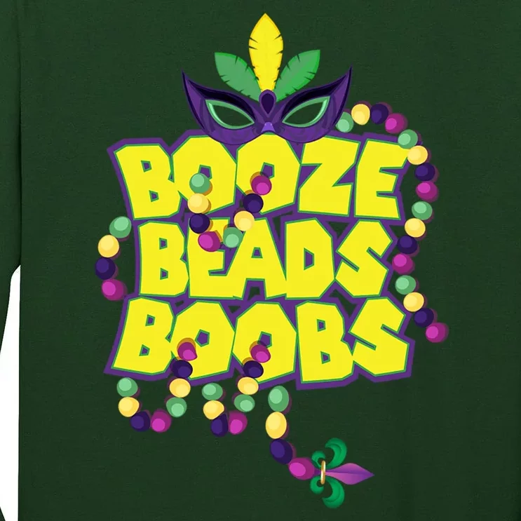 Mardi Gras Booze Beads Boobs Celebration Tall Long Sleeve T-Shirt