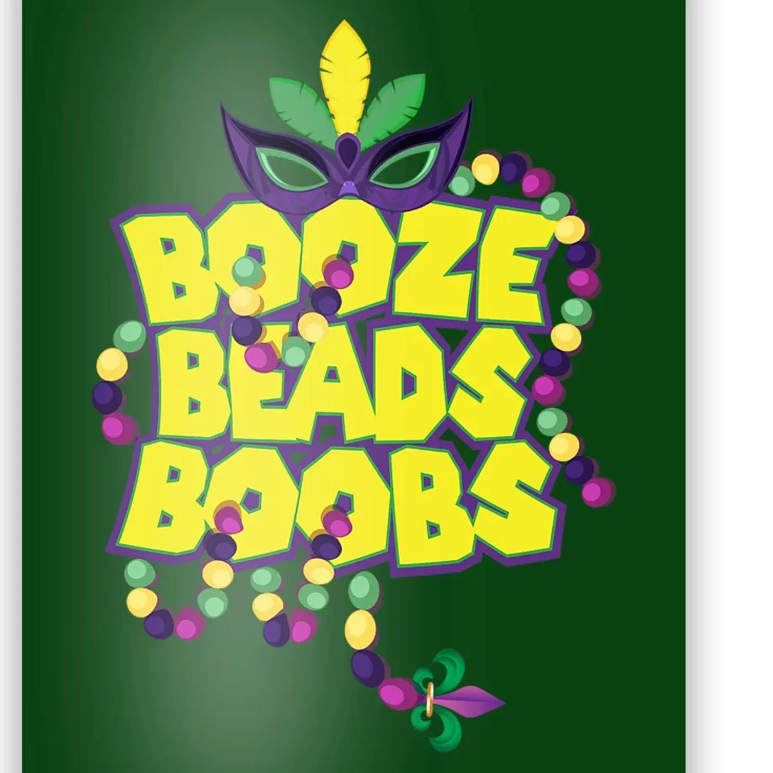 Mardi Gras Booze Beads Boobs Celebration Poster