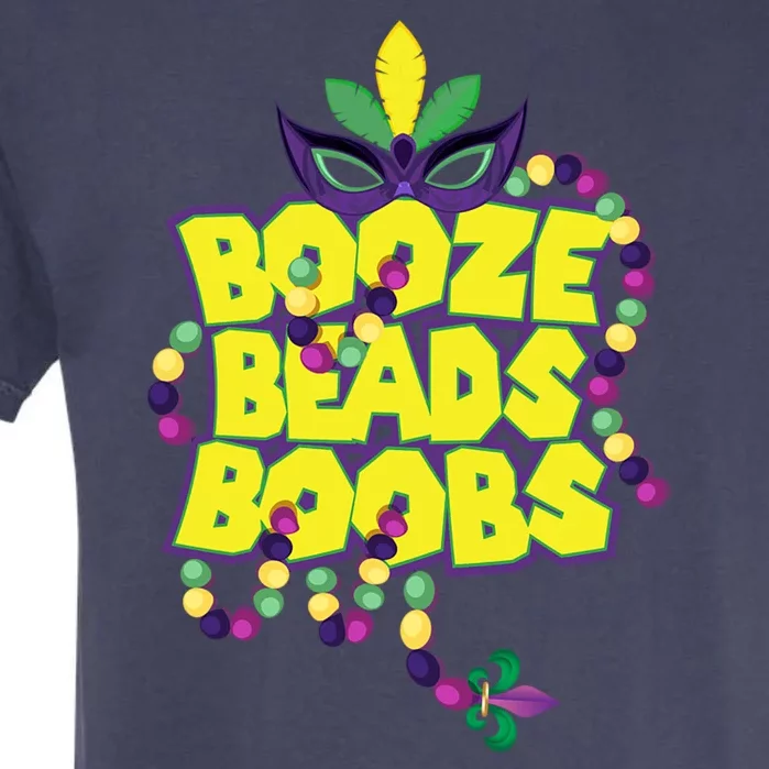 Mardi Gras Booze Beads Boobs Celebration Garment-Dyed Heavyweight T-Shirt