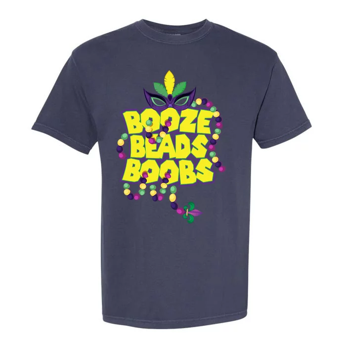 Mardi Gras Booze Beads Boobs Celebration Garment-Dyed Heavyweight T-Shirt