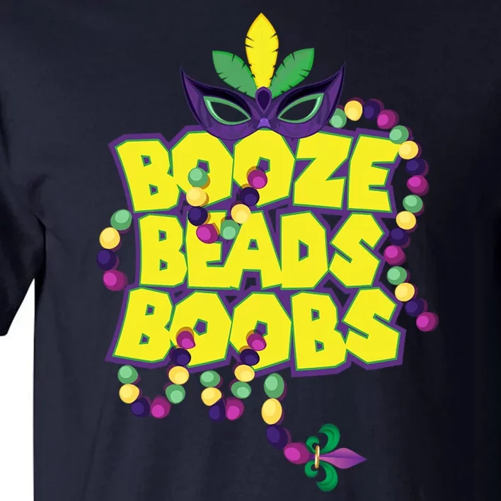 Mardi Gras Booze Beads Boobs Celebration Tall T-Shirt