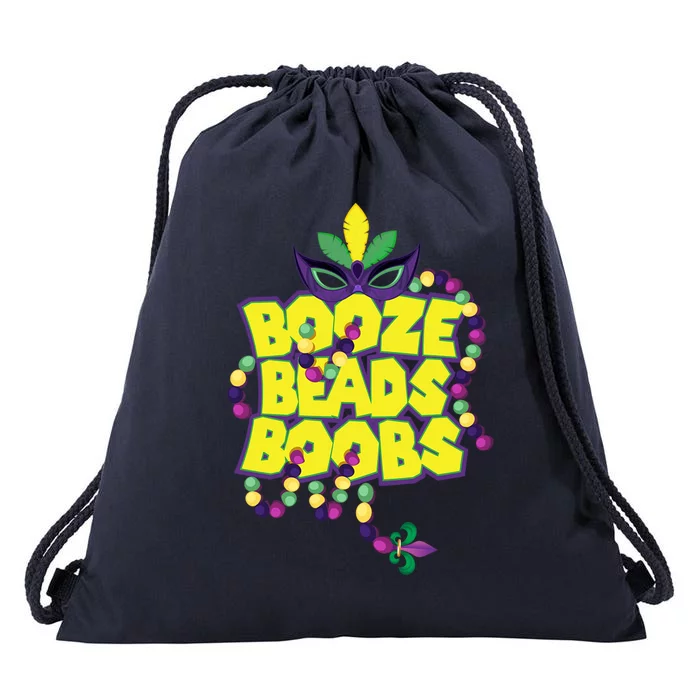 Mardi Gras Booze Beads Boobs Celebration Drawstring Bag