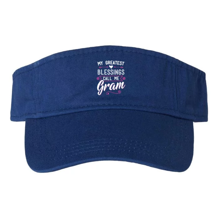 My Greatest Blessings Call Me Gram Great Gift Grandma Mom Surprise Cute Gift Valucap Bio-Washed Visor