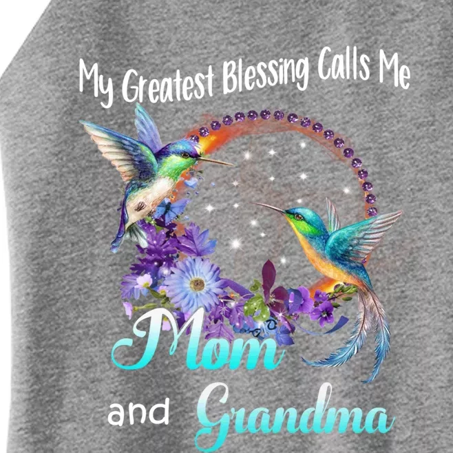 My Greatest Blessing Calls Me Mom And Grandma Hummingbird Funny Gift Women’s Perfect Tri Rocker Tank