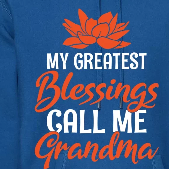 My Greatest Blessings Call Me Grandma Family Mother Grandma Gift Premium Hoodie