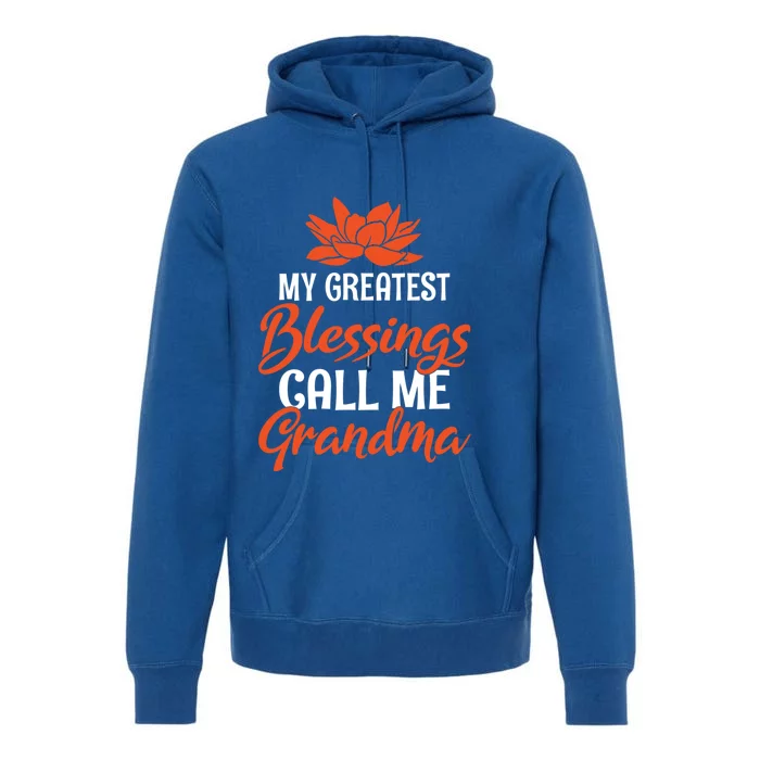 My Greatest Blessings Call Me Grandma Family Mother Grandma Gift Premium Hoodie